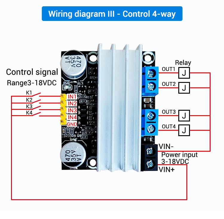 GODIYMODULES DC Motor Driver, DC 3V-18V 10A Dual H Bridge Motor Speed Controller PWM Motor Regulator Board Control Module Industrial - Image 5